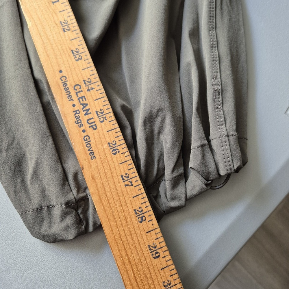 Apana Pants Womens Large Green Gray Cargo Wide Leg Baggy Parachute Stretch - Picture 10 of 11